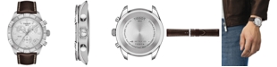 Tissot Men's Swiss Chronograph PR 100 Sport Brown Leather Strap Watch 44mm